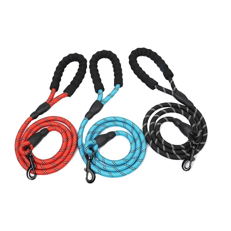 Heavy Duty Braided Rope Dog Leash – Adjustable Slip Lead for Training & Walking