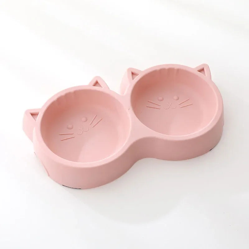 🐱 Cute Double Cat Feeding Bowl