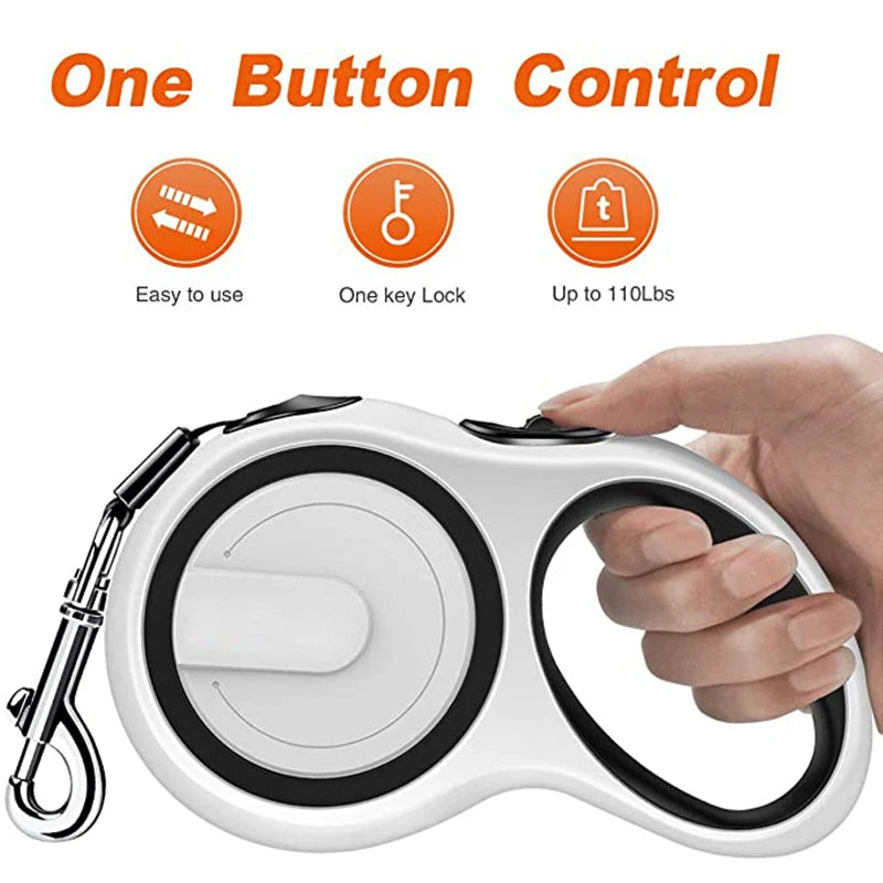 Automatic Retractable Dog Leash (3M / 5M / 8M) – Durable Nylon Lead for Small, Medium & Large Dogs