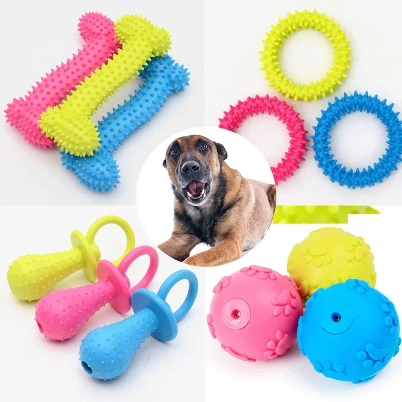 🦷 Rubber Teeth Cleaning Dog Toy