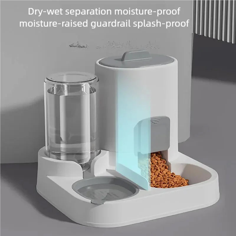 🐶🐱 Automatic Pet Feeder and Water Dispenser – Two-in-One Bowl (Large Capacity)