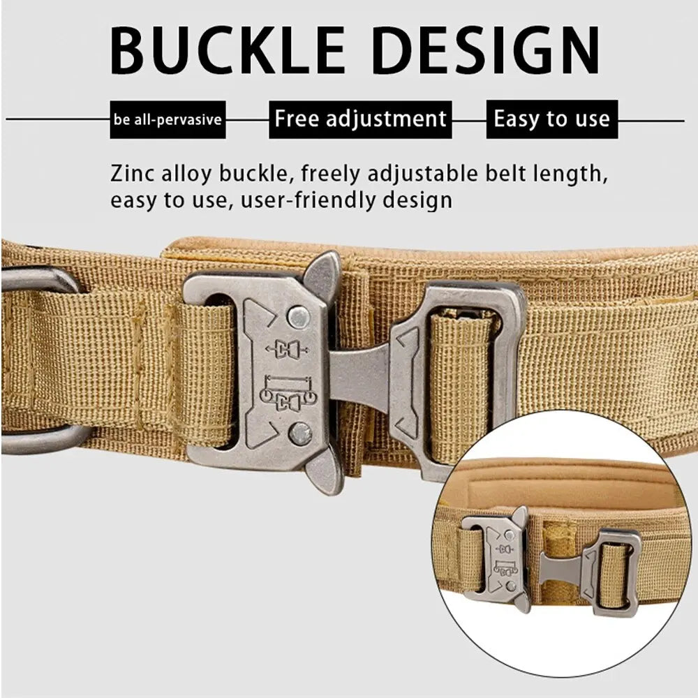 🪖 Outdoor Tactical Dog Collar – Heavy Duty Edition