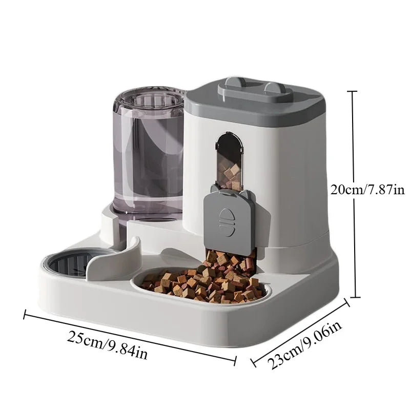 🐱 Cat Bowl Automatic Feeder with Spill-Proof Design & Water Fountain