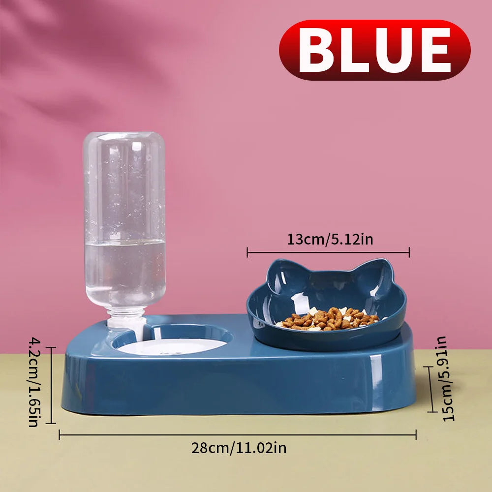 🐾 Double Bowl Pet Feeder with Automatic Water Dispenser