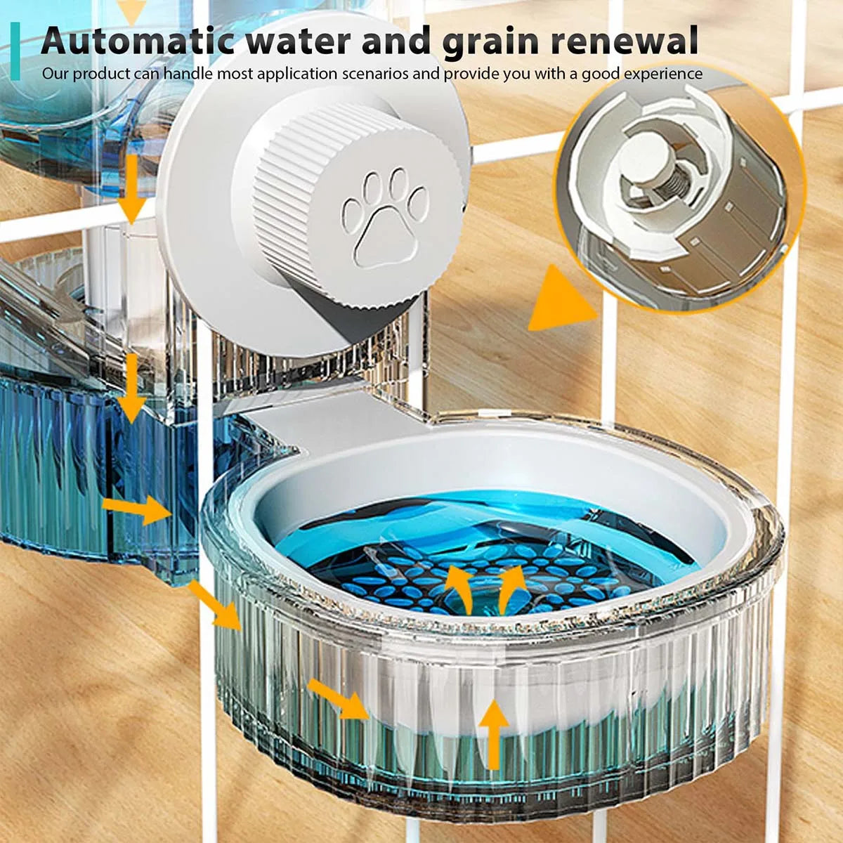 🐾 Hanging Automatic Pet Food Feeder & Water Dispenser (Gravity System)