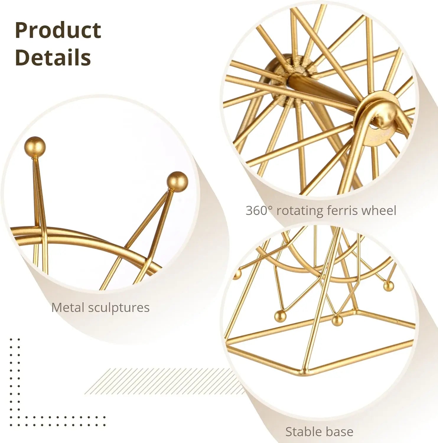 ✨Golden Ferris Wheel Home Decor – Modern Arany Dísz, Polcdísz, Elegáns Otthoni Dekoráció✨