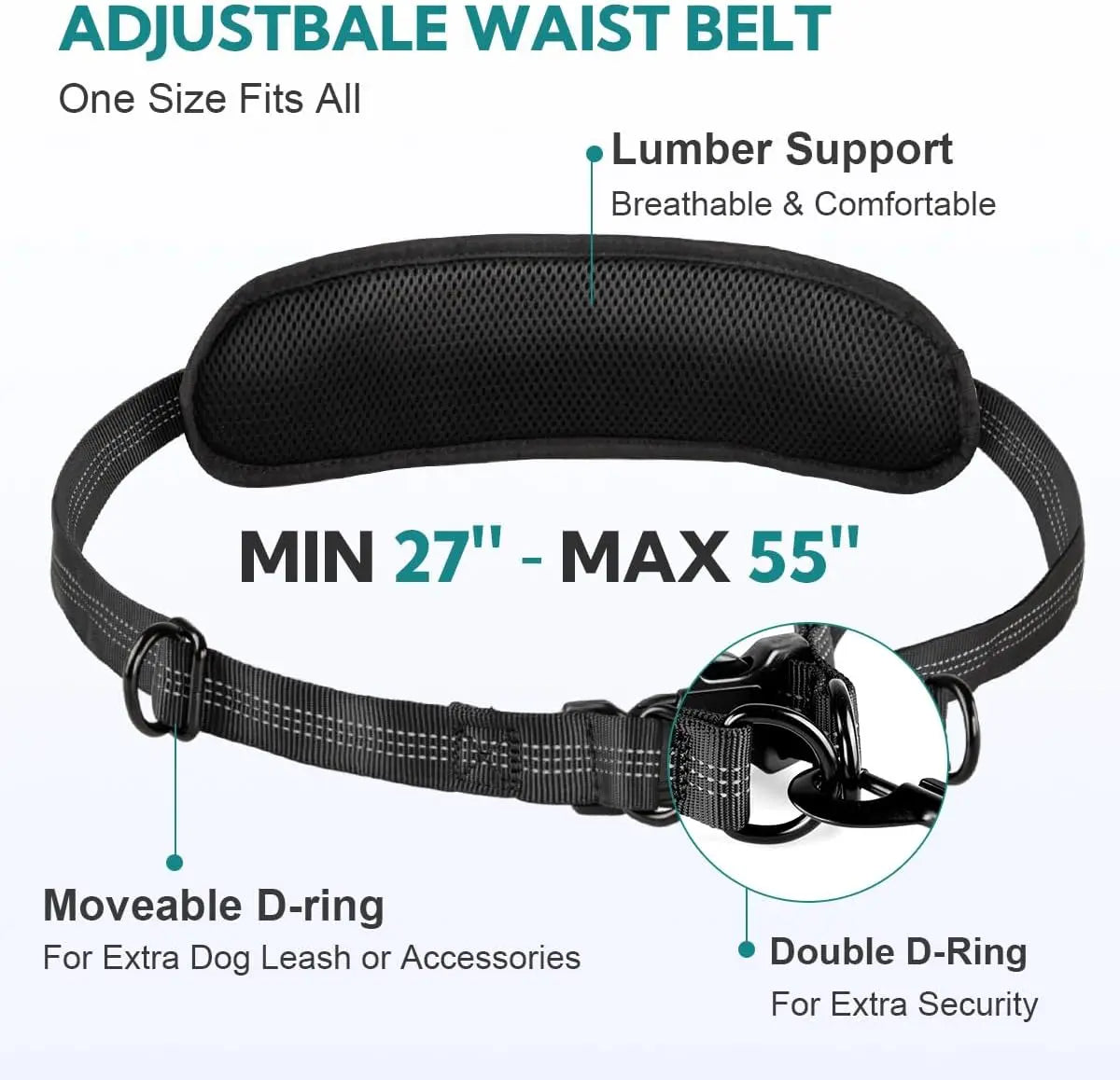 Hands Free Dog Leash with Pouch – Double Leash for Two Dogs with Retractable Bungee