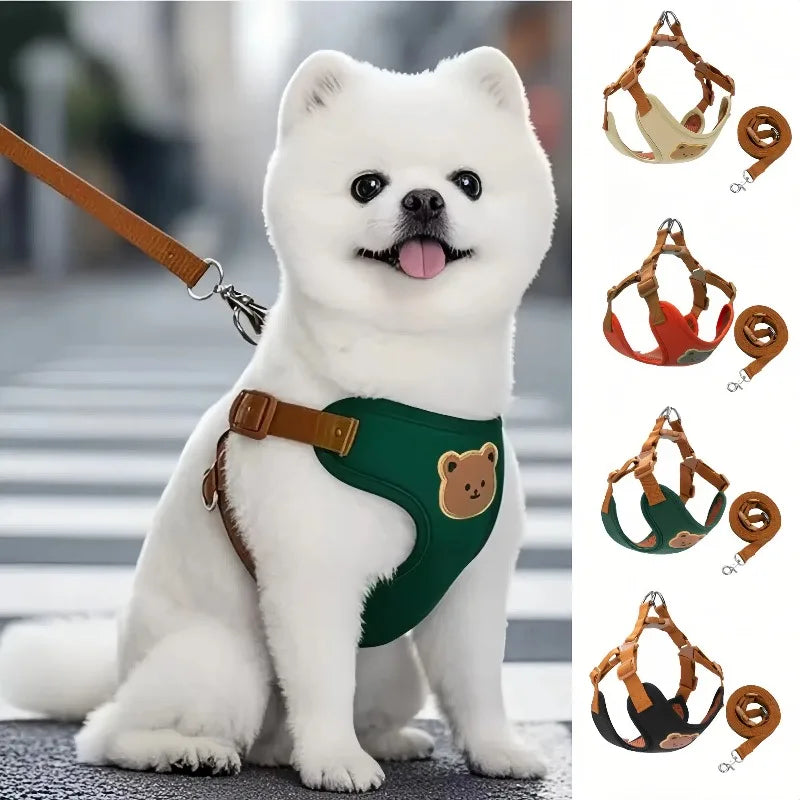 🐶🐱 Cute Pet Harness & Leash Set