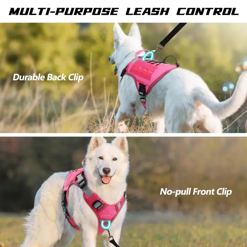 🐕 Tactical Dog Harness for Large Dogs – No Pull & Military Style