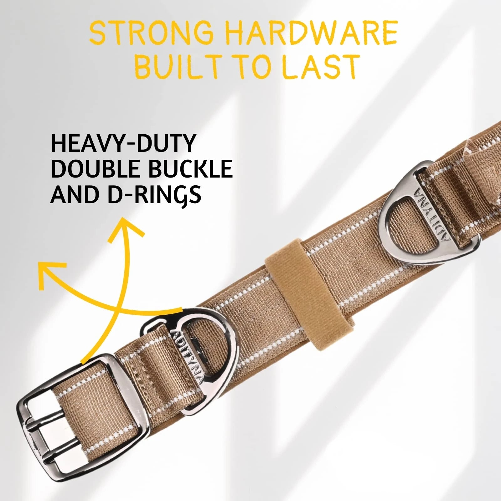 🐕 Erős, fényvisszaverős kutya nyakörv fogantyúval – nagytestű kutyáknak 🐕