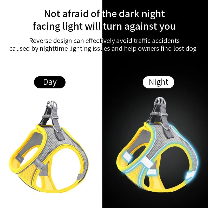 Adjustable Dog Harness & Leash Set – Soft Vest Harness for Small Dogs and Cats