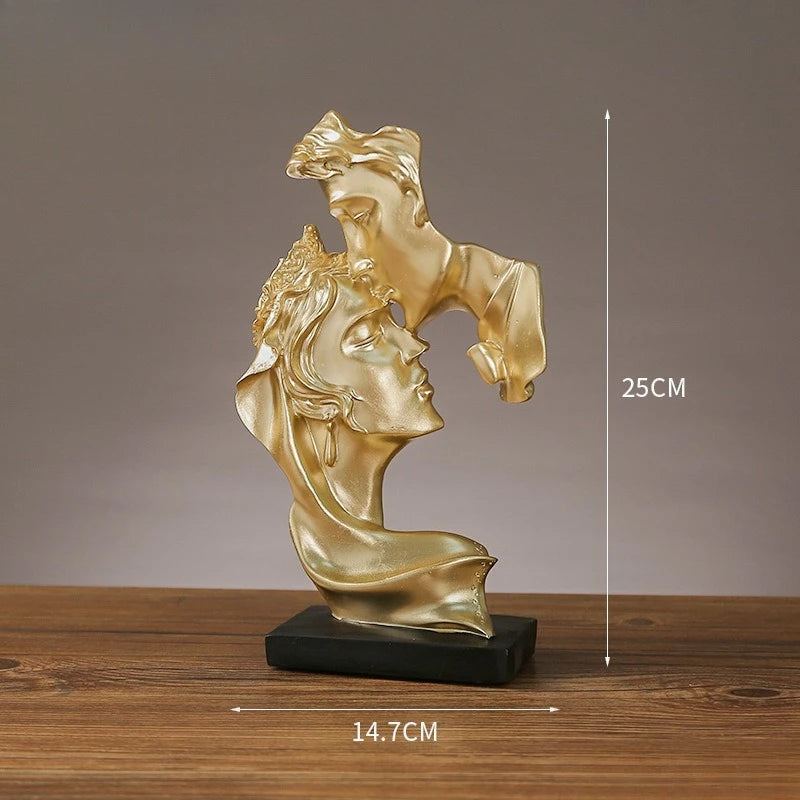 ✨ Elegáns Modern Díszszobor – Arany / Champagne – Romantikus Kézszobor✨