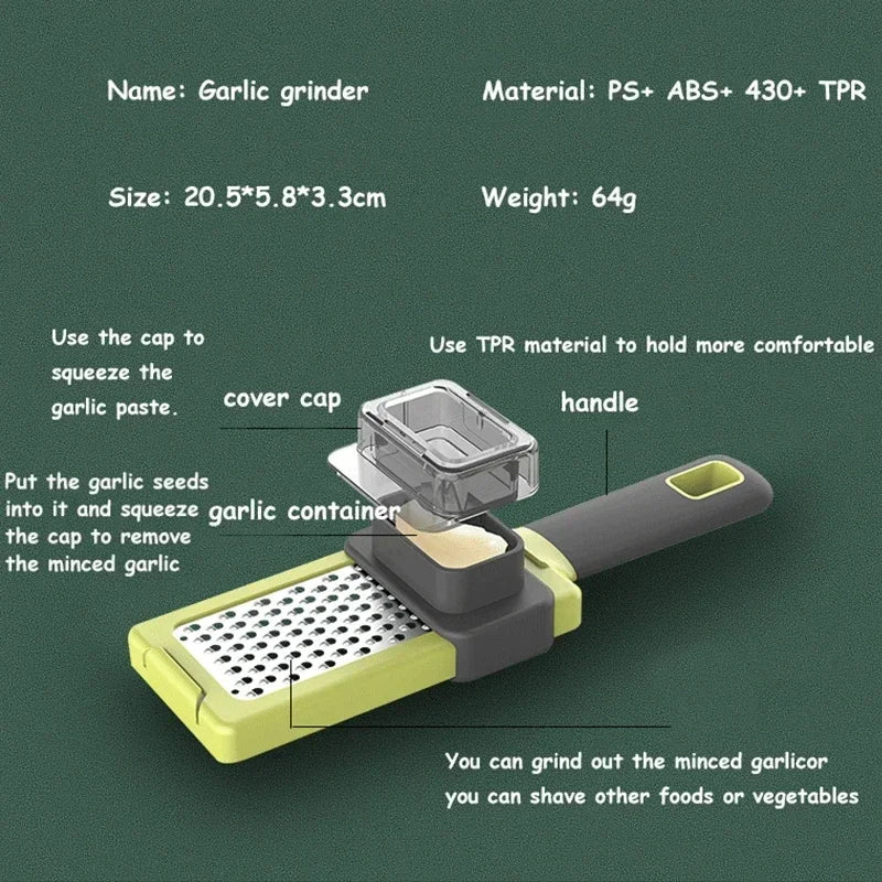 ✨ Prémium Fokhagyma & Gyömbér Daráló – Többcélú Konyhai Aprító és Reszelő