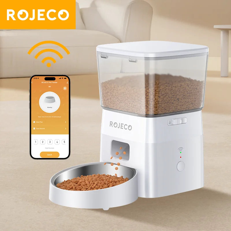 🐶 ROJECO Automatic Smart Dog Feeder – 2L Pet Food Dispenser